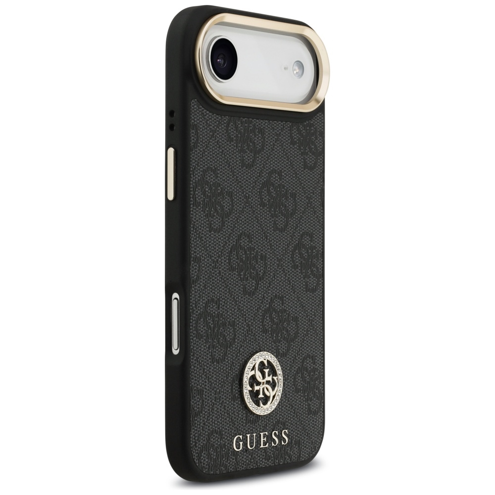 iTok webáruház - Guess Guess 4G Strass Logo & Big Strap Metal Buttons MagSafe tok iPhone Air készülékhez (fekete) 4 Guess 4G Strass Logo & Big Strap Metal Buttons MagSafe Case for iPhone Air (fekete)