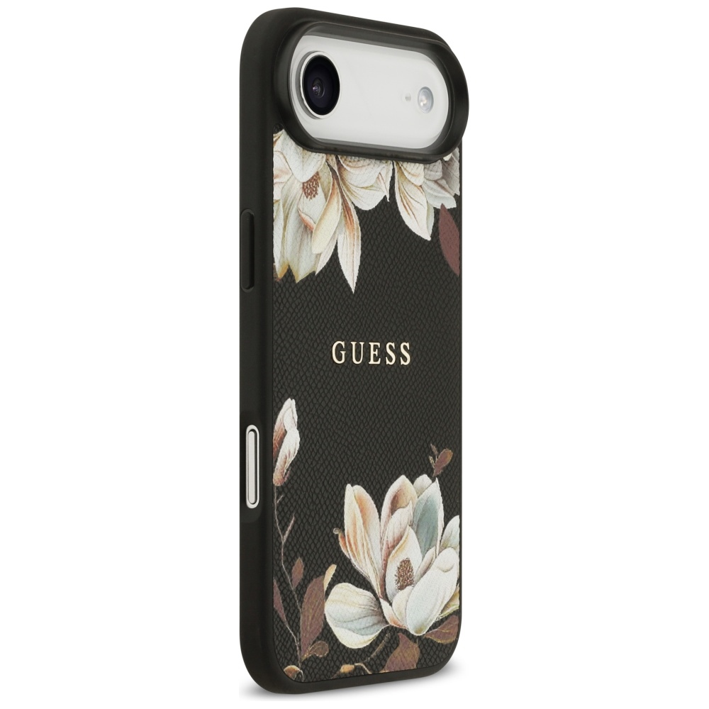iTok webáruház - Guess Guess Grained Flowers Classic Logo MagSafe tok iPhone Airhez (fekete) 4 Guess Grained Flowers Classic Logo MagSafe case for iPhone Air (fekete)