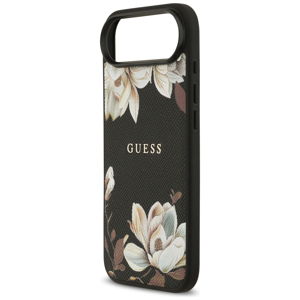 iTok webáruház - Guess Guess Grained Flowers Classic Logo MagSafe tok iPhone Airhez (fekete) 6 Guess Grained Flowers Classic Logo MagSafe case for iPhone Air (fekete)