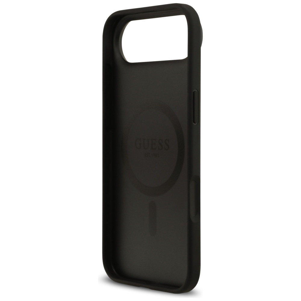 iTok webáruház - Guess Guess Grained Flowers Classic Logo MagSafe tok iPhone Airhez (fekete) 7 Guess Grained Flowers Classic Logo MagSafe case for iPhone Air (fekete)
