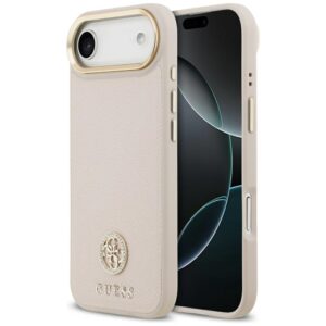 Guess Grained Strass Logo MagSafe tok iPhone Air készülékhez (rózsaszín)