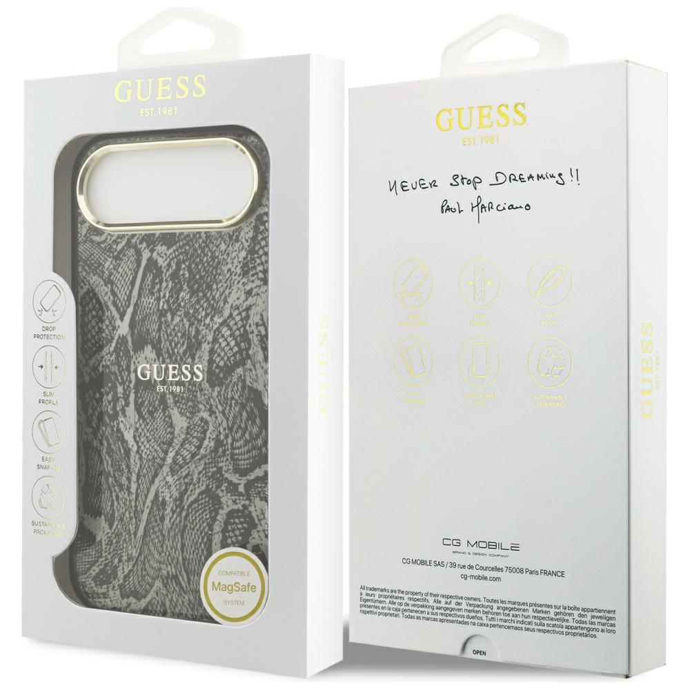 iTok webáruház - Guess Guess Python Pattern MagSafe tok iPhone Air készülékhez (fekete) 8 Guess Python Pattern MagSafe Case for iPhone Air (fekete)