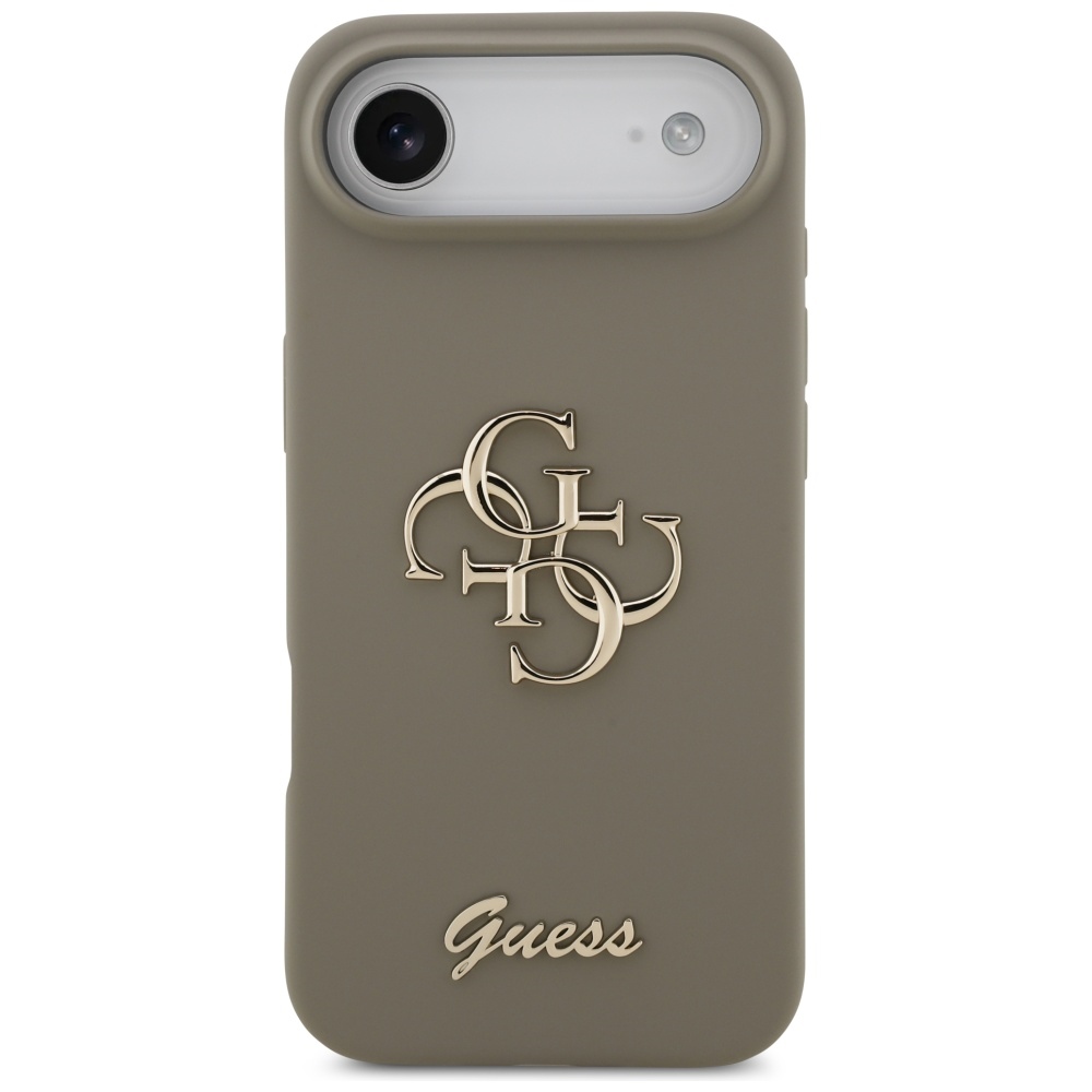 iTok webáruház - Guess Guess Silicone Big 4G Script szilikon tok iPhone Air készülékhez (barna) 3 Guess Silicone Big 4G Script Case for iPhone Air (barna)