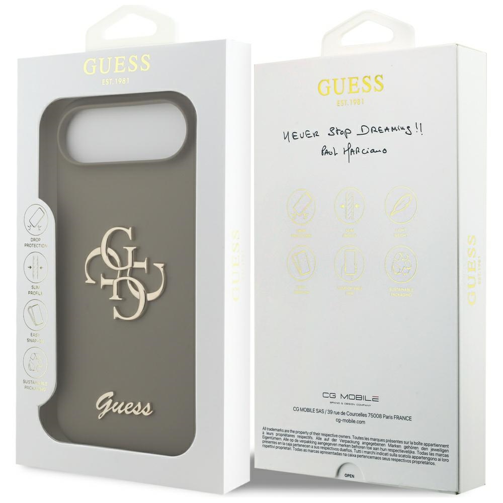 iTok webáruház - Guess Guess Silicone Big 4G Script szilikon tok iPhone Air készülékhez (barna) 8 Guess Silicone Big 4G Script Case for iPhone Air (barna)