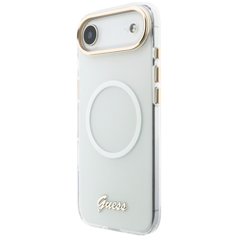 iTok webáruház - Guess Guess IML Gradient Script Metal MagSafe tok iPhone Air készülékhez (fehér) 2 Guess IML Gradient Script Metal MagSafe Case for iPhone Air (fehér)