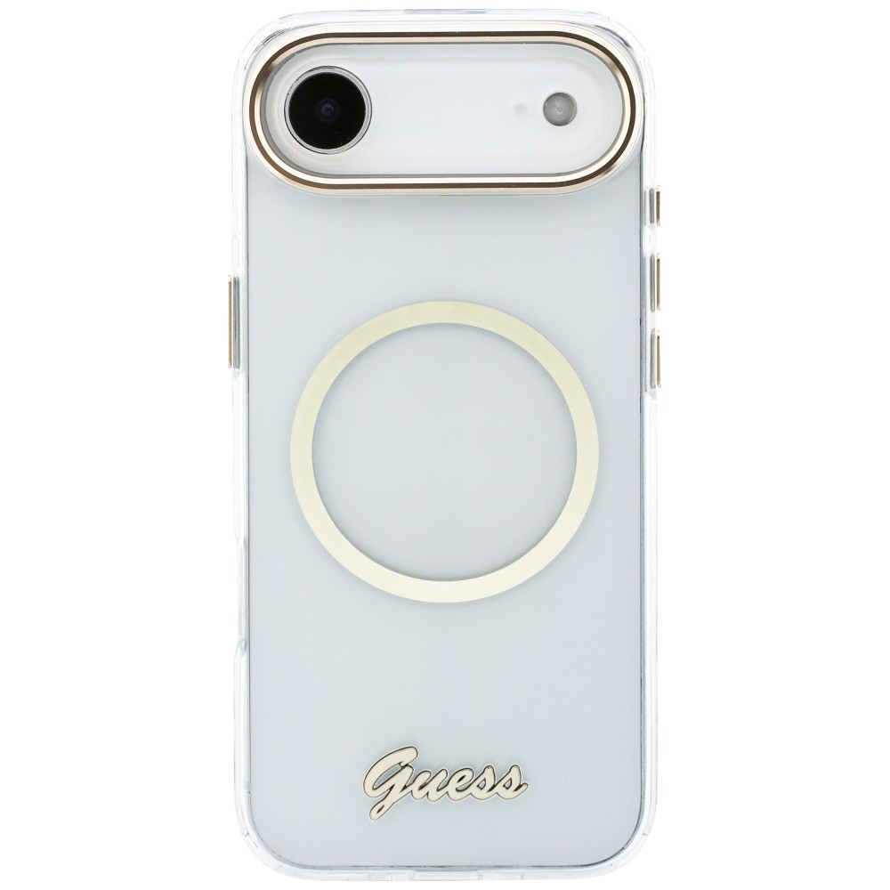 iTok webáruház - Guess Guess IML Script Metal MagSafe tok iPhone Air készülékhez (átlátszó) 3 Guess IML Script Metal MagSafe Case for iPhone Air (átlátszó)