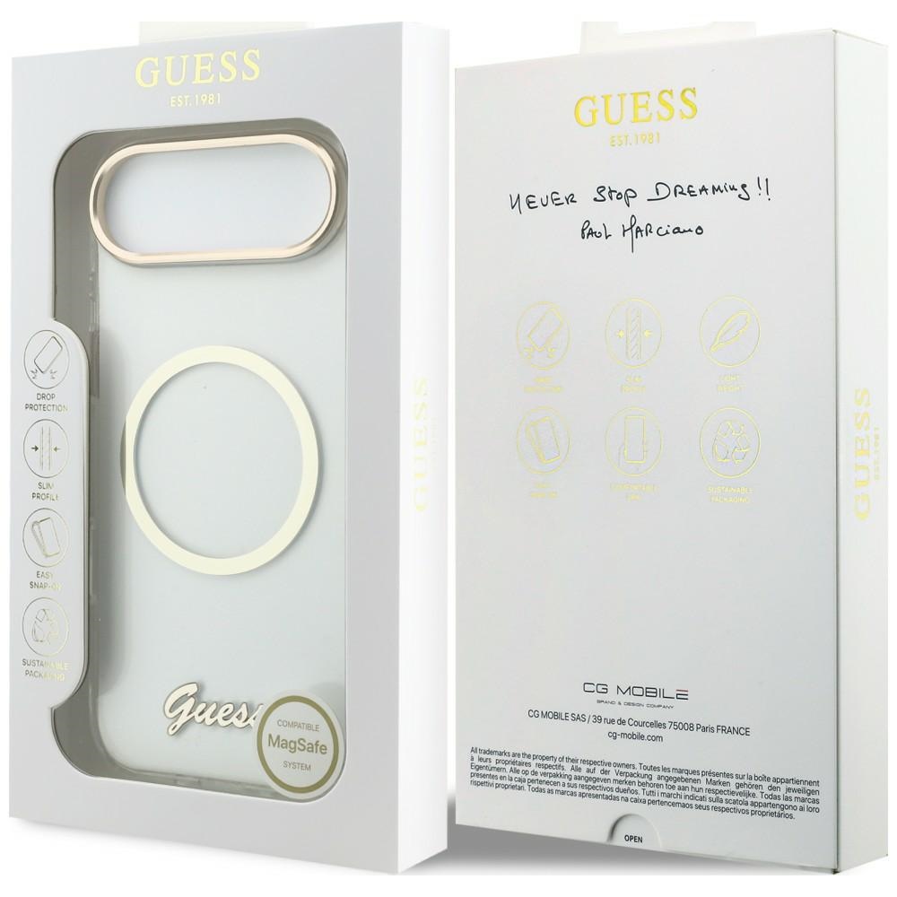 iTok webáruház - Guess Guess IML Script Metal MagSafe tok iPhone Air készülékhez (átlátszó) 8 Guess IML Script Metal MagSafe Case for iPhone Air (átlátszó)