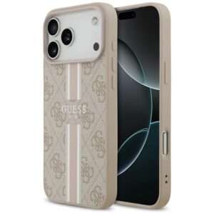 Guess 4G Printed Stripes MagSafe tok iPhone 17 Pro Max készülékhez (rózsaszín)