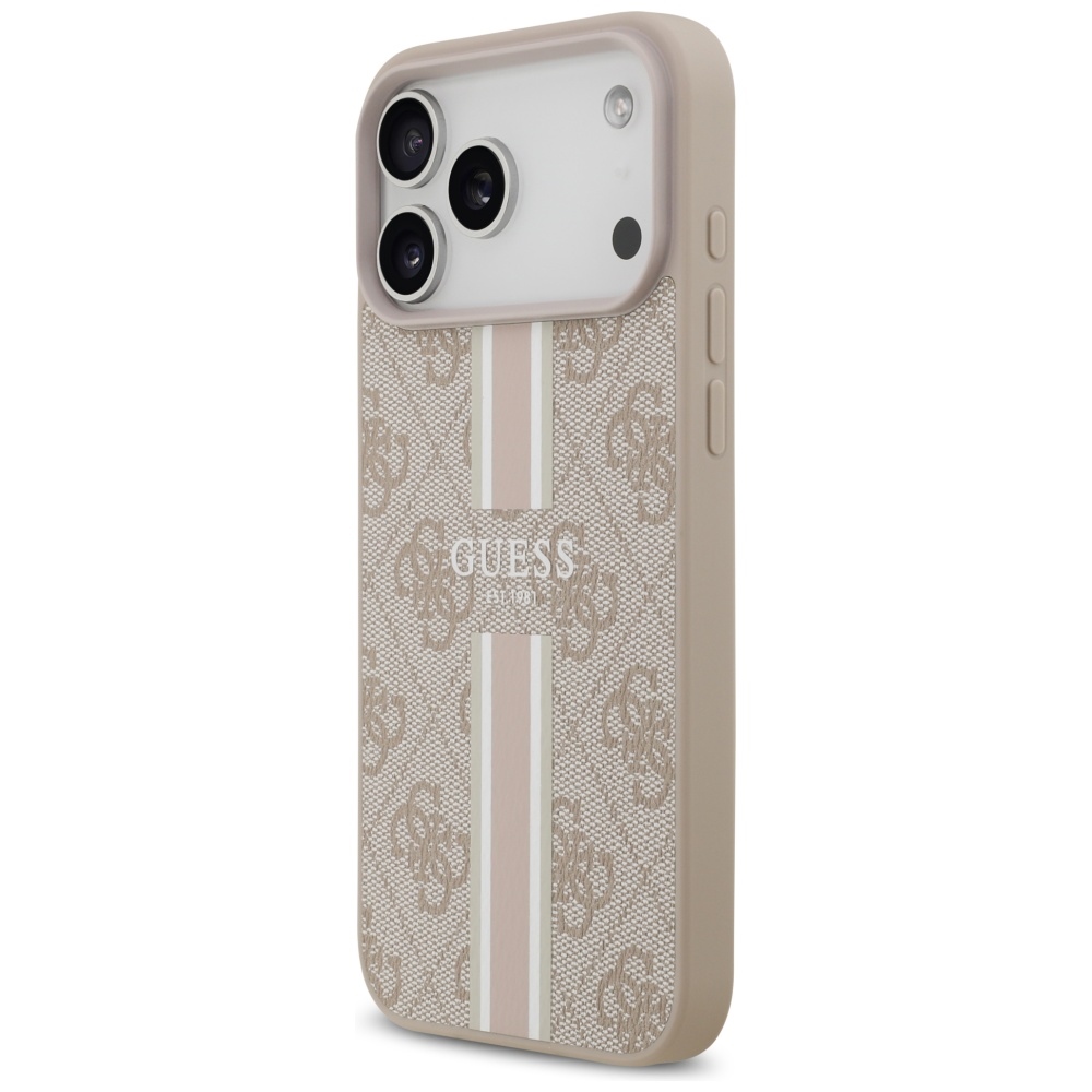 iTok webáruház - Guess Guess 4G Printed Stripes MagSafe tok iPhone 17 Pro Max készülékhez (rózsaszín) 2 Guess 4G Printed Stripes MagSafe case for iPhone 17 Pro Max (rózsaszín)