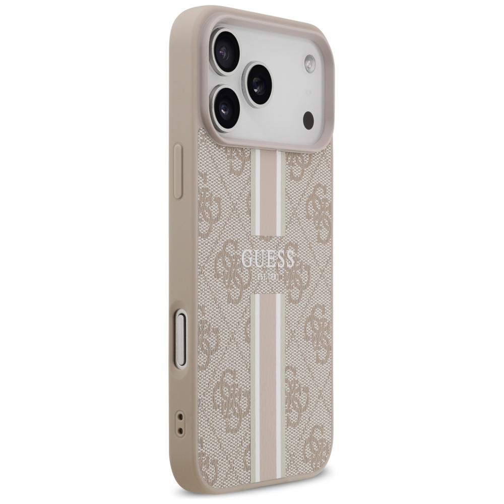 iTok webáruház - Guess Guess 4G Printed Stripes MagSafe tok iPhone 17 Pro Max készülékhez (rózsaszín) 4 Guess 4G Printed Stripes MagSafe case for iPhone 17 Pro Max (rózsaszín)