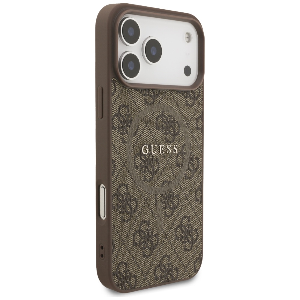 iTok webáruház - Guess Guess 4G Ring Classic Logo MagSafe tok iPhone 17 Pro Max (barna) 4 Guess 4G Ring Classic Logo MagSafe Case for iPhone 17 Pro Max (barna)