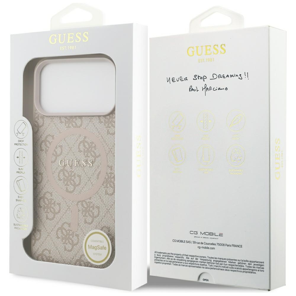 iTok webáruház - Guess Guess 4G Ring Classic Logo MagSafe tok iPhone 17 Pro Max készülékhez (rózsaszín) 8 Guess 4G Ring Classic Logo MagSafena iPhone 17 Pro Max Case (rózsaszín)