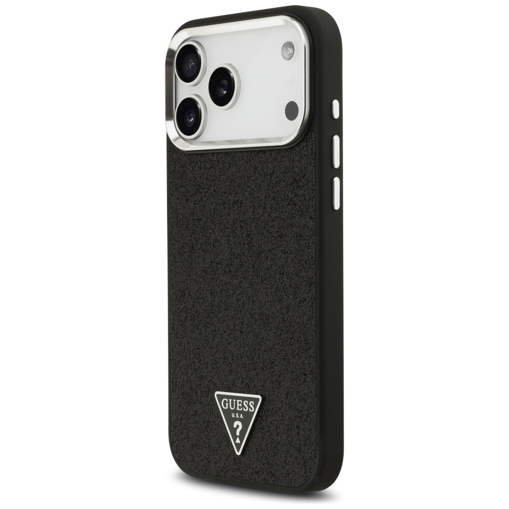 iTok webáruház - Guess Guess Glitter Triangle Logo MagSafe tok iPhone 17 Pro Max készülékhez (fekete) 2 Guess Glitter Triangle Logo MagSafe Case for iPhone 17 Pro Max (fekete)