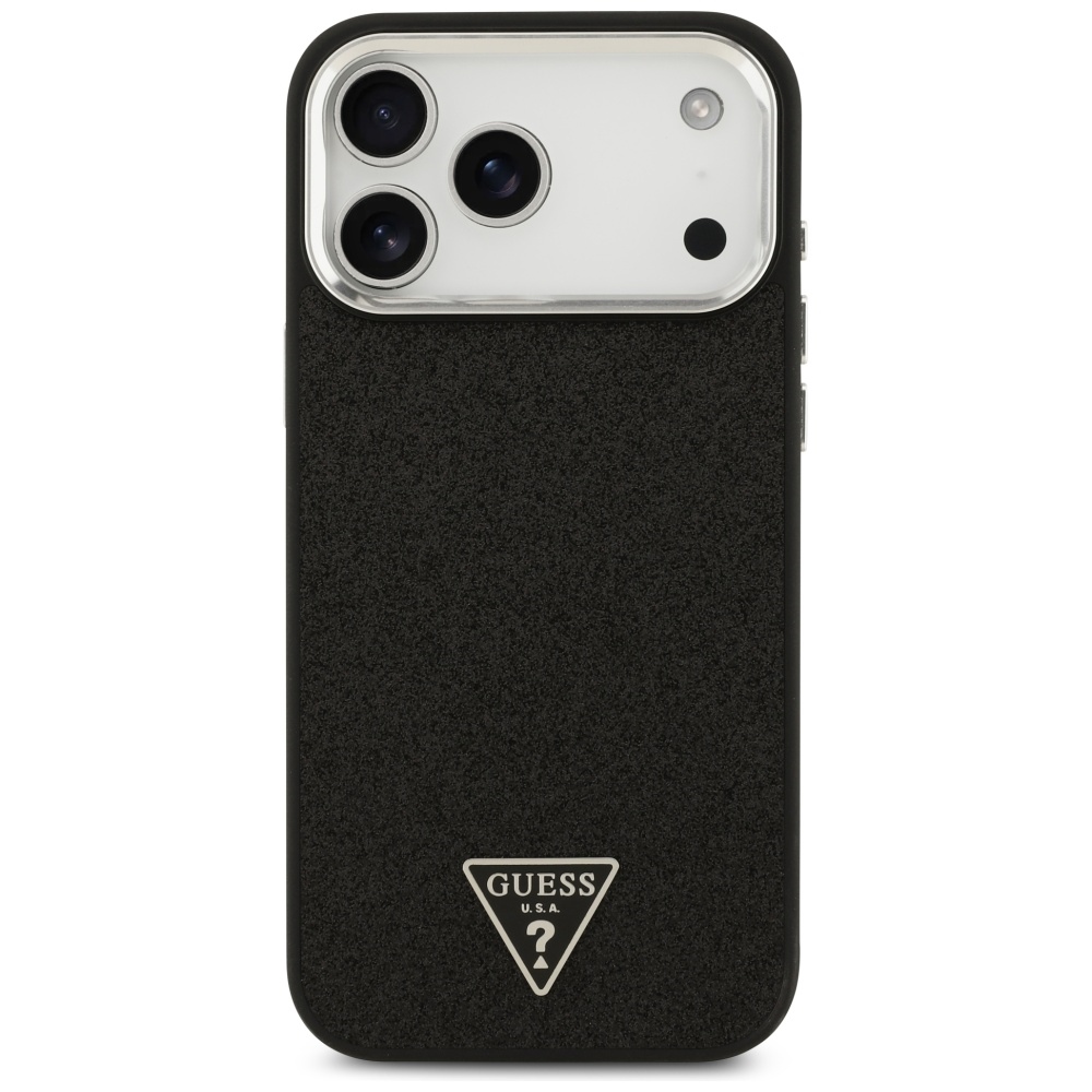 iTok webáruház - Guess Guess Glitter Triangle Logo MagSafe tok iPhone 17 Pro Max készülékhez (fekete) 3 Guess Glitter Triangle Logo MagSafe Case for iPhone 17 Pro Max (fekete)
