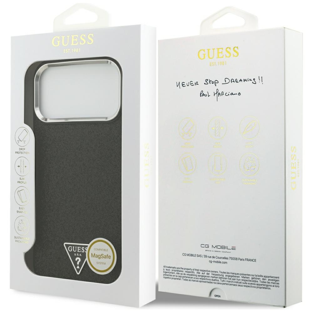 iTok webáruház - Guess Guess Glitter Triangle Logo MagSafe tok iPhone 17 Pro Max készülékhez (fekete) 8 Guess Glitter Triangle Logo MagSafe Case for iPhone 17 Pro Max (fekete)