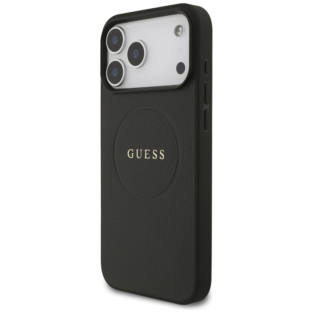 iTok webáruház - Guess Guess Grained Ring MagSafe tok iPhone 17 Pro Max készülékhez (fekete) 2 Guess Grained Ring MagSafe case for iPhone 17 Pro Max (fekete)