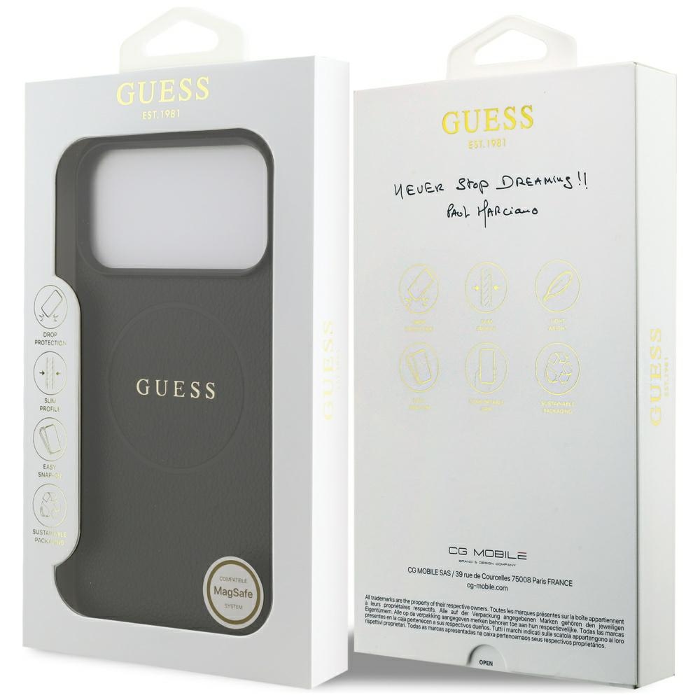 iTok webáruház - Guess Guess Grained Ring MagSafe tok iPhone 17 Pro Max készülékhez (fekete) 8 Guess Grained Ring MagSafe case for iPhone 17 Pro Max (fekete)