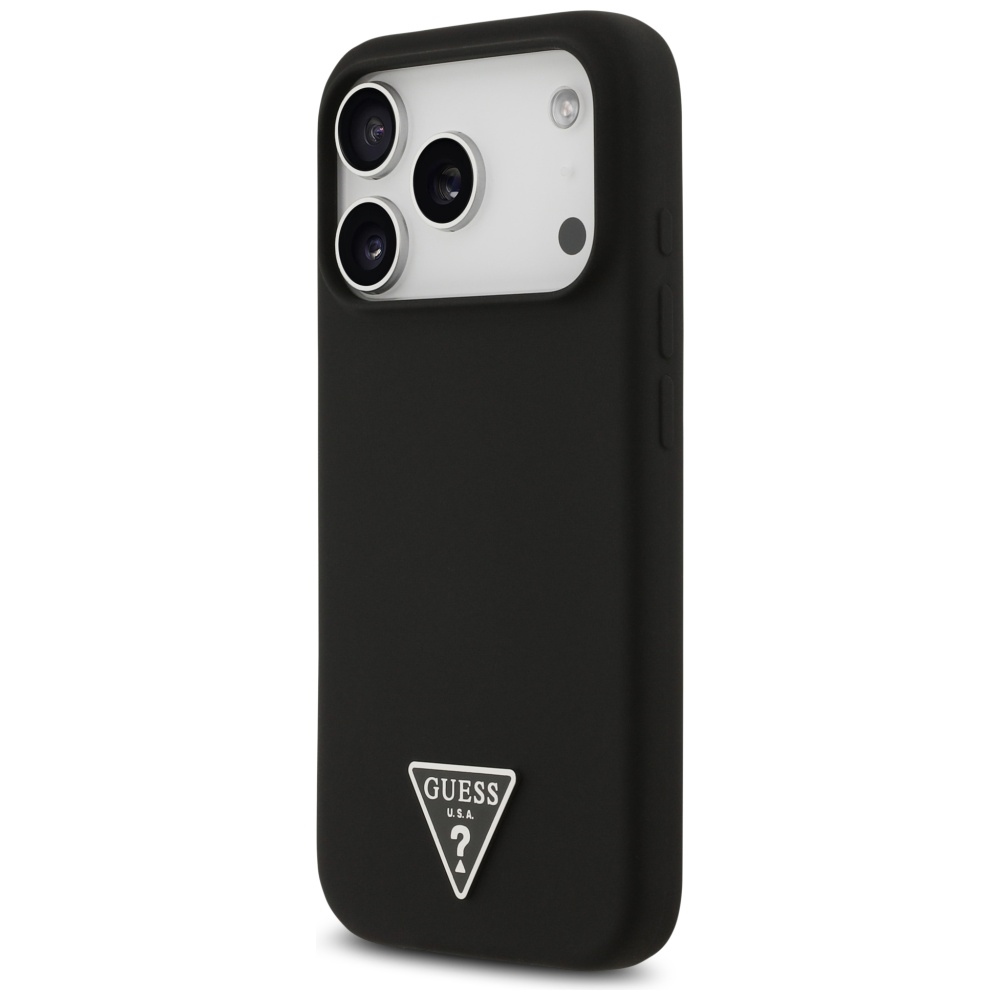 iTok webáruház - Guess Guess Silicone Triangle Logo MagSafe tok iPhone 17 Pro Max készülékhez (fekete) 2 Guess Silicone Triangle Logo MagSafe Case for iPhone 17 Pro Max (fekete)
