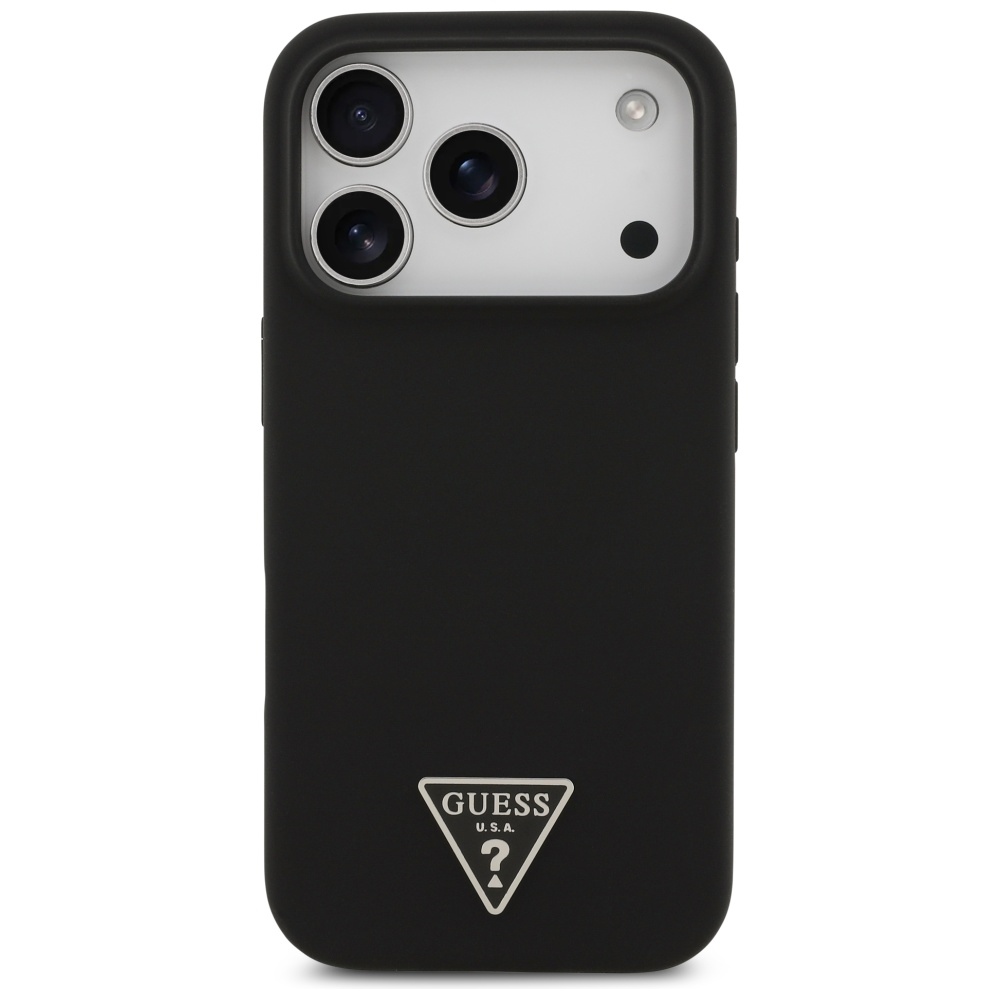 iTok webáruház - Guess Guess Silicone Triangle Logo MagSafe tok iPhone 17 Pro Max készülékhez (fekete) 3 Guess Silicone Triangle Logo MagSafe Case for iPhone 17 Pro Max (fekete)