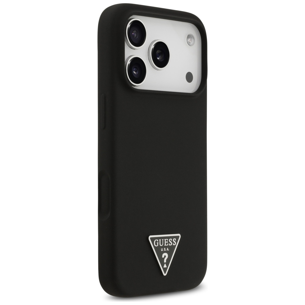iTok webáruház - Guess Guess Silicone Triangle Logo MagSafe tok iPhone 17 Pro Max készülékhez (fekete) 4 Guess Silicone Triangle Logo MagSafe Case for iPhone 17 Pro Max (fekete)