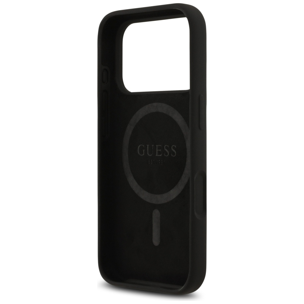 iTok webáruház - Guess Guess Silicone Triangle Logo MagSafe tok iPhone 17 Pro Max készülékhez (fekete) 7 Guess Silicone Triangle Logo MagSafe Case for iPhone 17 Pro Max (fekete)