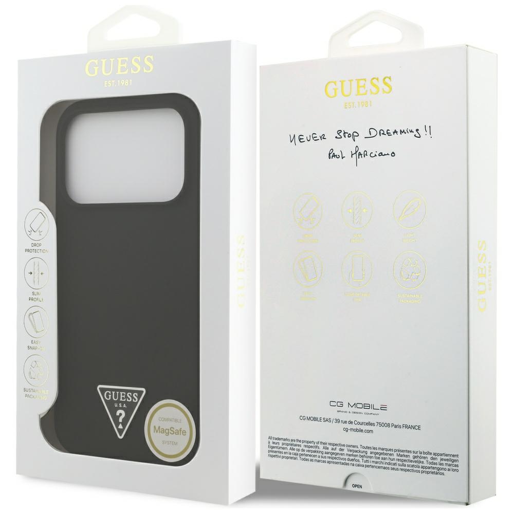 iTok webáruház - Guess Guess Silicone Triangle Logo MagSafe tok iPhone 17 Pro Max készülékhez (fekete) 8 Guess Silicone Triangle Logo MagSafe Case for iPhone 17 Pro Max (fekete)