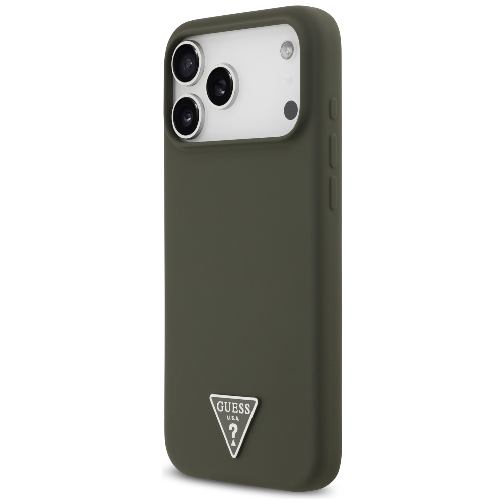 iTok webáruház - Guess Guess Silicone Triangle Logo MagSafe szilikon tok iPhone 17 Pro Max készülékhez (zöld) 2 Guess Silicone Triangle Logo MagSafe Case for iPhone 17 Pro Max (zöld)