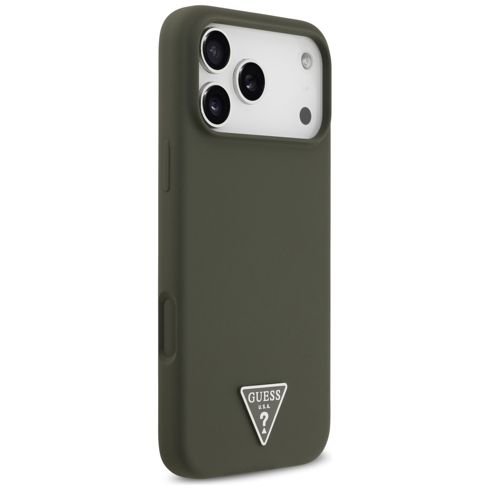 iTok webáruház - Guess Guess Silicone Triangle Logo MagSafe szilikon tok iPhone 17 Pro Max készülékhez (zöld) 4 Guess Silicone Triangle Logo MagSafe Case for iPhone 17 Pro Max (zöld)