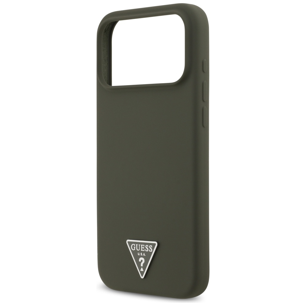 iTok webáruház - Guess Guess Silicone Triangle Logo MagSafe szilikon tok iPhone 17 Pro Max készülékhez (zöld) 6 Guess Silicone Triangle Logo MagSafe Case for iPhone 17 Pro Max (zöld)