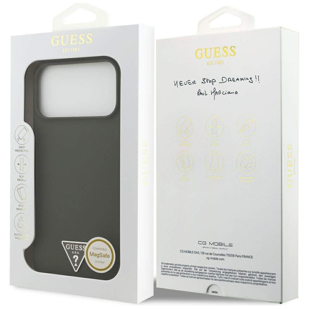 iTok webáruház - Guess Guess Silicone Triangle Logo MagSafe szilikon tok iPhone 17 Pro Max készülékhez (zöld) 8 Guess Silicone Triangle Logo MagSafe Case for iPhone 17 Pro Max (zöld)