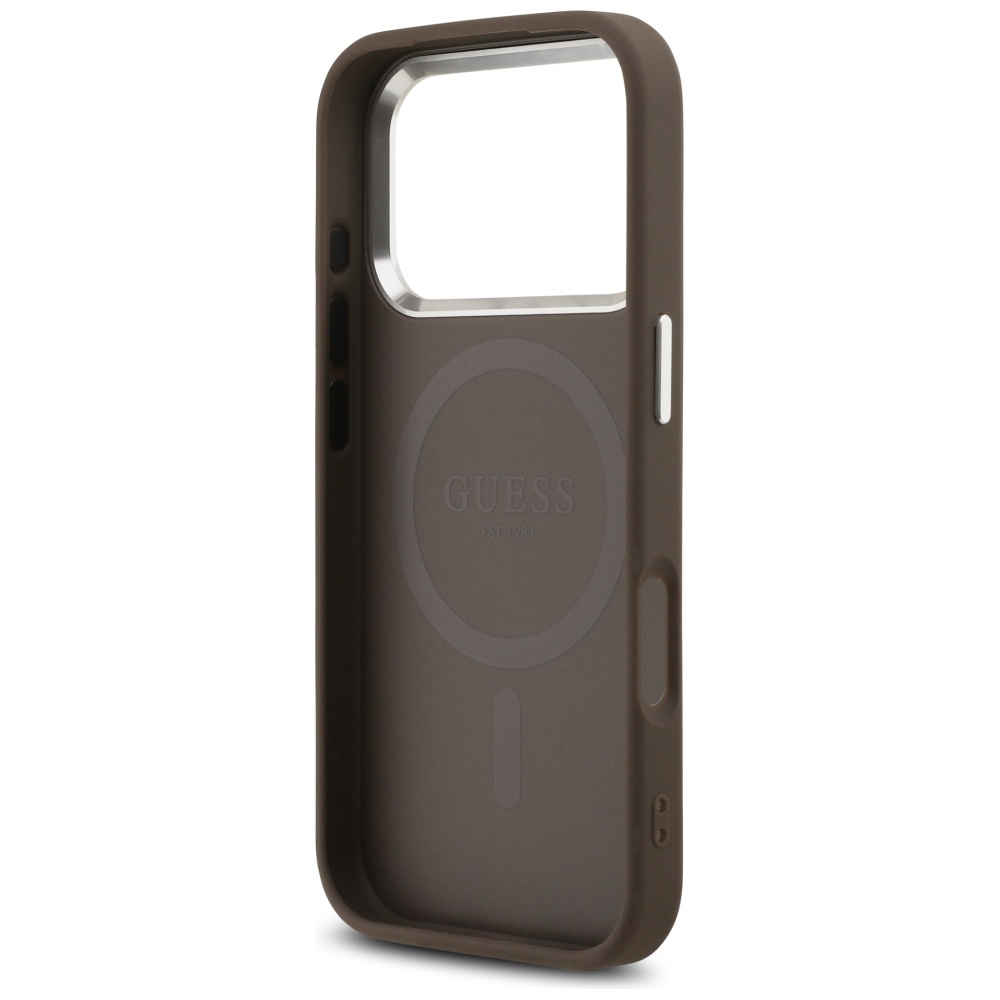 iTok webáruház - Guess Guess 4G Classic Logo MagSafe tok iPhone 17 Pro Max készülékhez (barna) 7 Guess 4G Classic Logo MagSafe Case for iPhone 17 Pro Max (barna)