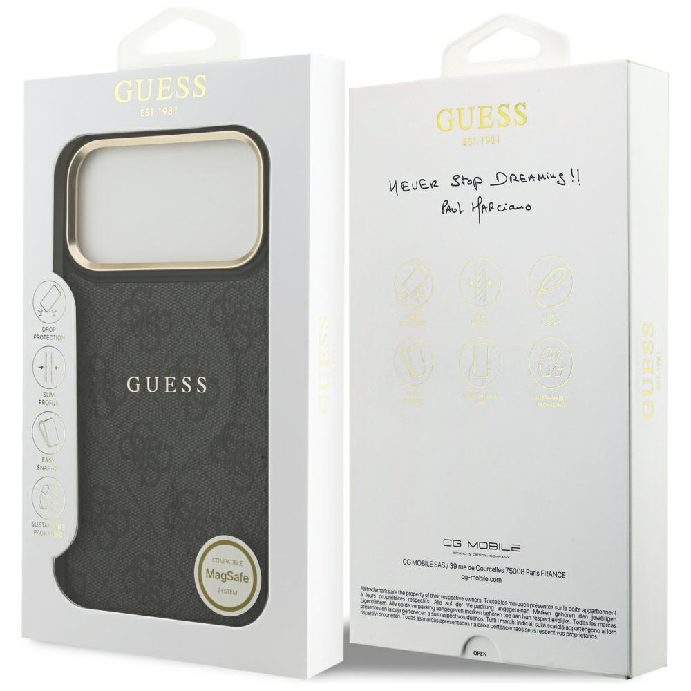 iTok webáruház - Guess Guess 4G PU Classic Logo MagSafe tok iPhone 17 Pro Max készülékhez (fekete) 8 Guess 4G PU Classic Logo MagSafe case for iPhone 17 Pro Max (fekete)