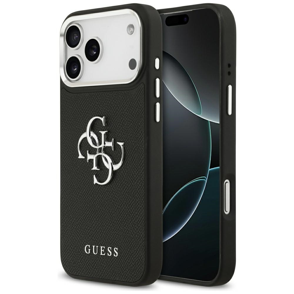 iTok webáruház - Guess Guess Grained Big 4G Classic Logo tok iPhone 17 Pro Max (fekete) 1 Guess Grained Big 4G Classic Logo case for iPhone 17 Pro Max (fekete)