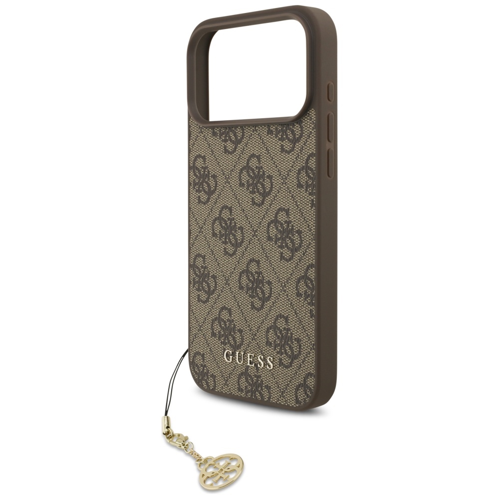iTok webáruház - Guess Guess 4G Charms Collection MagSafe tok iPhone 17 Pro Max készülékhez (barna) 5 Guess 4G Charms Collection MagSafe case for iPhone 17 Pro Max (barna)
