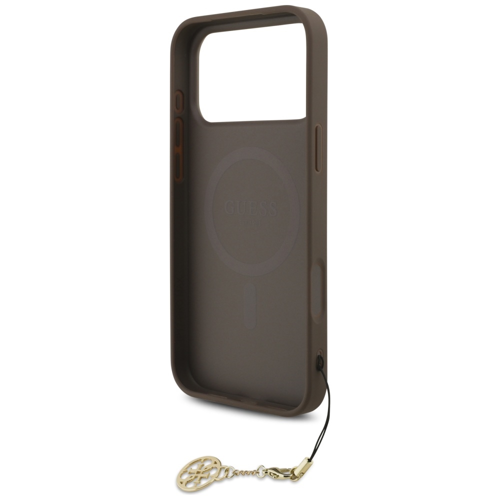 iTok webáruház - Guess Guess 4G Charms Collection MagSafe tok iPhone 17 Pro Max készülékhez (barna) 6 Guess 4G Charms Collection MagSafe case for iPhone 17 Pro Max (barna)