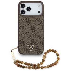 Guess 4G Strap Triangle Logo MagSafe tok iPhone 17 Pro Max készülékhez (barna)