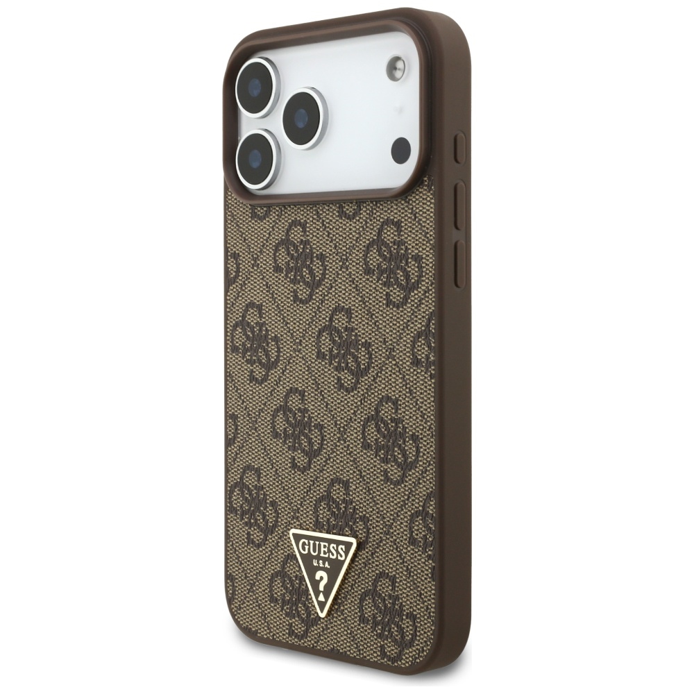 iTok webáruház - Guess Guess 4G Strap Triangle Logo MagSafe tok iPhone 17 Pro Max készülékhez (barna) 3 Guess 4G Strap Triangle Logo MagSafe Case for iPhone 17 Pro Max (barna)