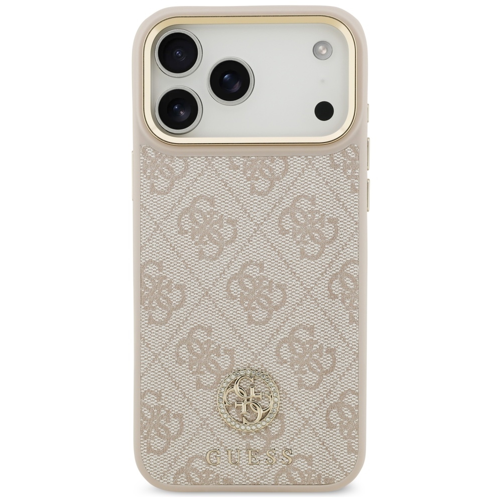 iTok webáruház - Guess Guess 4G Strass Logo & Big Strap Metal Buttons MagSafe tok iPhone 17 Pro Max készülékhez (rózsaszín) 3 Guess 4G Strass Logo & Big Strap Metal Buttons MagSafe Case for iPhone 17 Pro Max (rózsaszín)