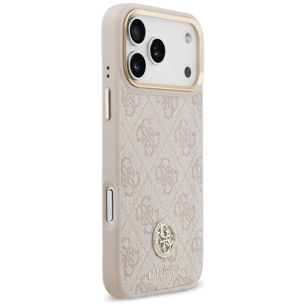 iTok webáruház - Guess Guess 4G Strass Logo & Big Strap Metal Buttons MagSafe tok iPhone 17 Pro Max készülékhez (rózsaszín) 4 Guess 4G Strass Logo & Big Strap Metal Buttons MagSafe Case for iPhone 17 Pro Max (rózsaszín)