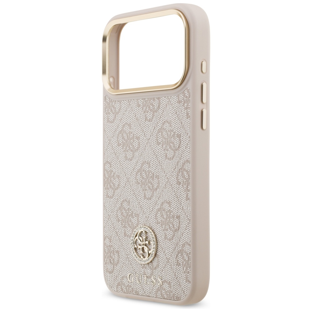 iTok webáruház - Guess Guess 4G Strass Logo & Big Strap Metal Buttons MagSafe tok iPhone 17 Pro Max készülékhez (rózsaszín) 6 Guess 4G Strass Logo & Big Strap Metal Buttons MagSafe Case for iPhone 17 Pro Max (rózsaszín)