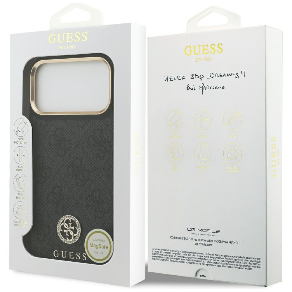 iTok webáruház - Guess Guess 4G Strass Logo MagSafe tok iPhone 17 Pro Max készülékhez (fekete) 8 Guess 4G Strass Logo MagSafe Case for iPhone 17 Pro Max (fekete)