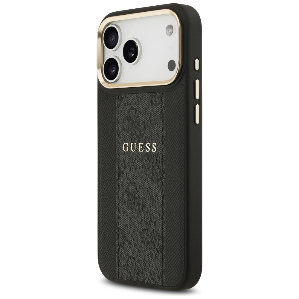 iTok webáruház - Guess Guess 4G Stripe MagSafe tok iPhone 17 Pro Max (fekete) 2 Guess 4G Stripe MagSafe case for iPhone 17 Pro Max (fekete)
