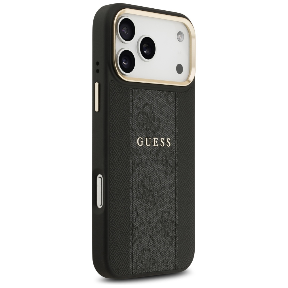 iTok webáruház - Guess Guess 4G Stripe MagSafe tok iPhone 17 Pro Max (fekete) 4 Guess 4G Stripe MagSafe case for iPhone 17 Pro Max (fekete)