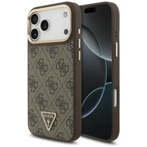 Guess 4G Triangle Logo MagSafe tok iPhone 17 Pro Max készülékhez (barna és arany)