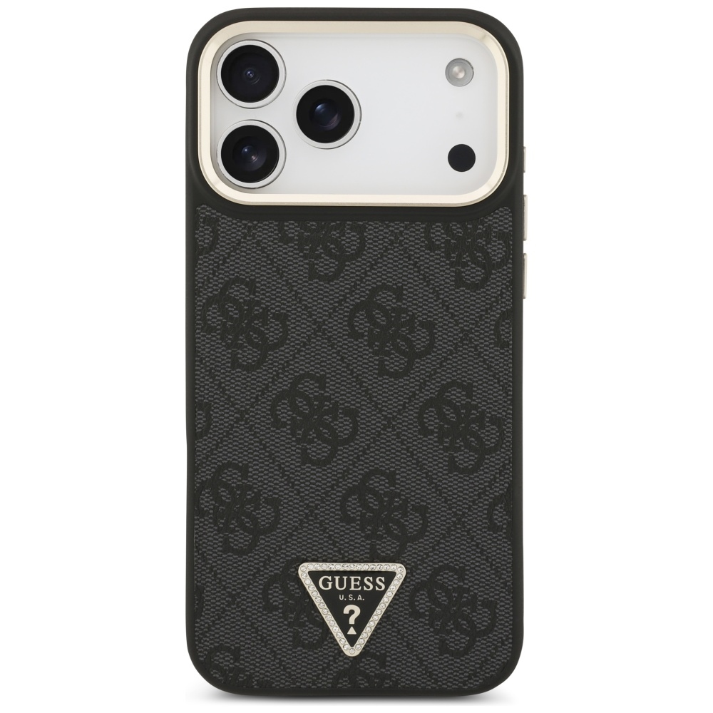 iTok webáruház - Guess Guess 4G Triangle Logo MagSafe tok iPhone 17 Pro Max készülékhez (fekete-arany) 3 Guess 4G Triangle Logo MagSafe Case for iPhone 17 Pro Max (fekete-arany)
