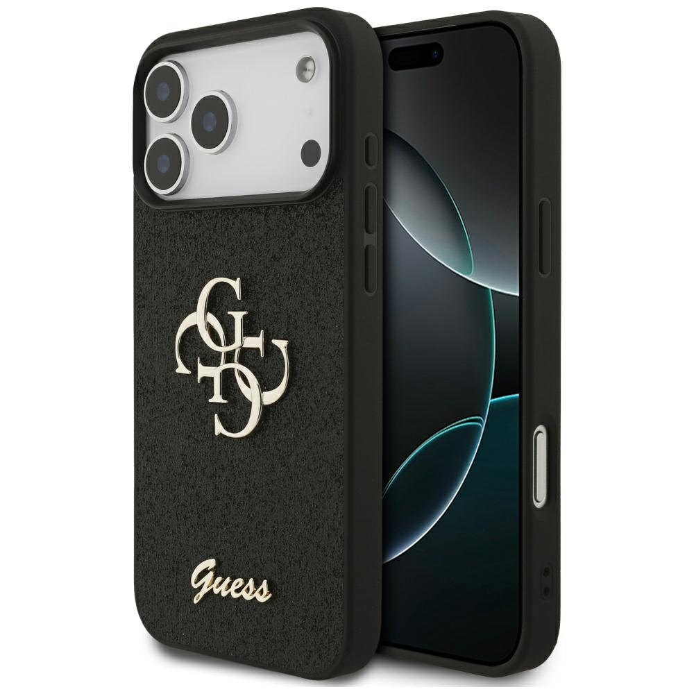 iTok webáruház - Guess Guess Fixed Glitter Big 4G tok iPhone 17 Pro Max készülékhez (fekete) 1 Guess Fixed Glitter Big 4G case for iPhone 17 Pro Max (fekete)