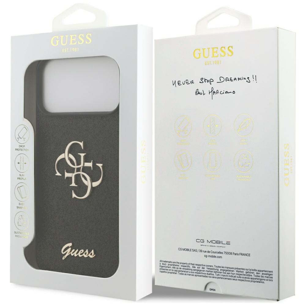 iTok webáruház - Guess Guess Fixed Glitter Big 4G tok iPhone 17 Pro Max készülékhez (fekete) 8 Guess Fixed Glitter Big 4G case for iPhone 17 Pro Max (fekete)