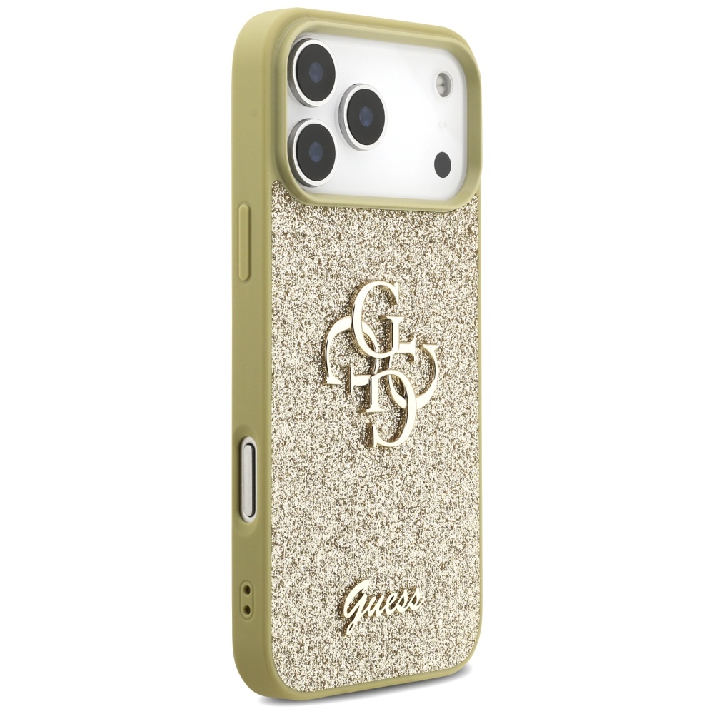 iTok webáruház - Guess Guess Fixed Glitter Big 4G tok iPhone 17 Pro Max készülékhez (arany) 4 Guess Fixed Glitter Big 4G case for iPhone 17 Pro Max (arany)