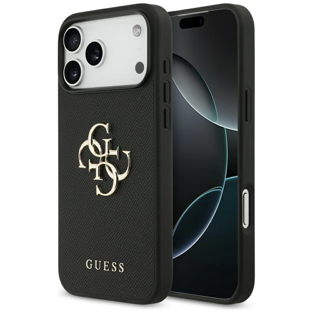 iTok webáruház - Guess Guess Grained Big 4G & Classic Logo tok iPhone 17 Pro Max (fekete) 1 Guess Grained Big 4G & Classic Logo case for iPhone 17 Pro Max (fekete)