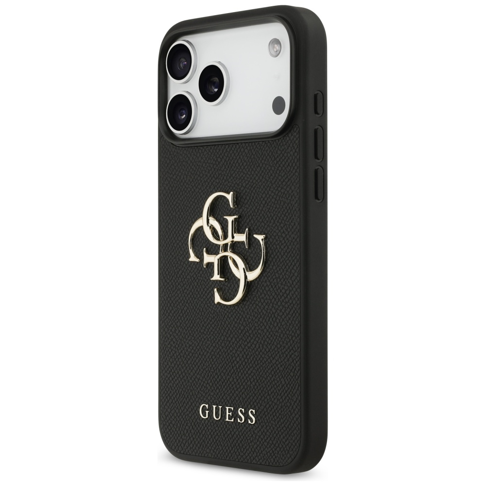 iTok webáruház - Guess Guess Grained Big 4G & Classic Logo tok iPhone 17 Pro Max (fekete) 2 Guess Grained Big 4G & Classic Logo case for iPhone 17 Pro Max (fekete)
